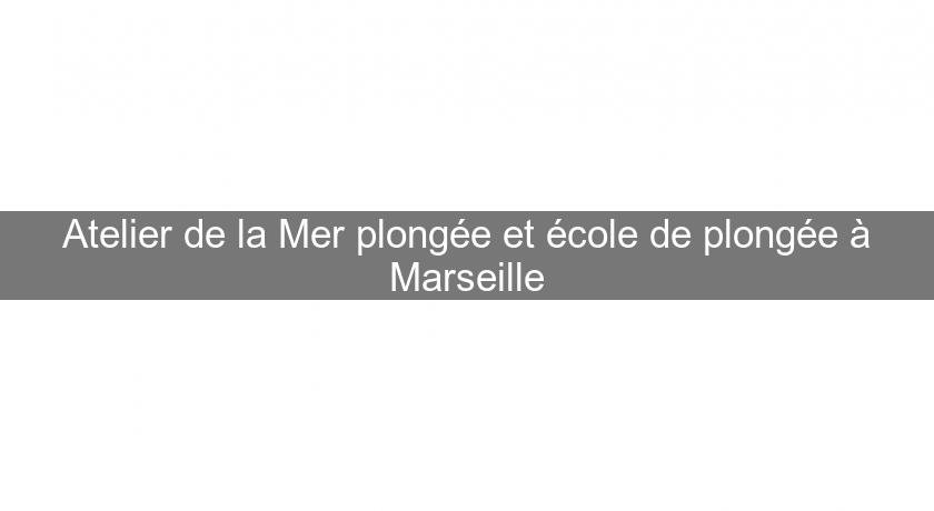 Atelier de la Mer plongée et école de plongée à Marseille