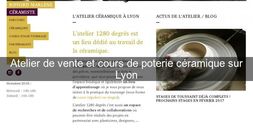 Atelier de vente et cours de poterie céramique sur Lyon