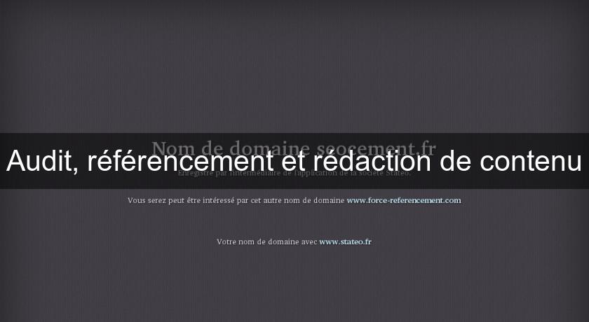 Audit, référencement et rédaction de contenu Audit, référencement et rédaction de contenu
