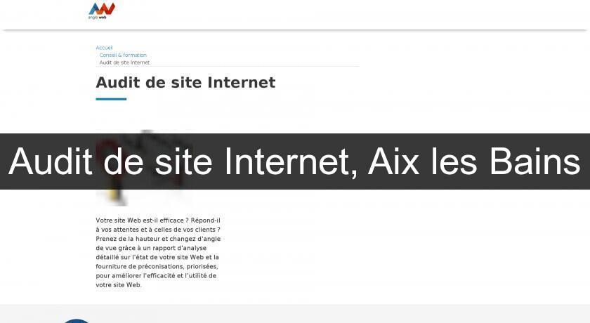 Audit de site Internet, Aix les Bains