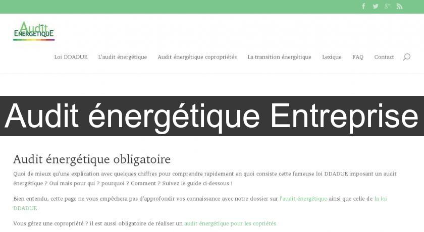Audit énergétique Entreprise Audit énergétique Entreprise