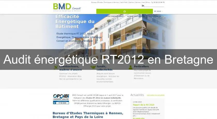 Audit énergétique RT2012 en Bretagne