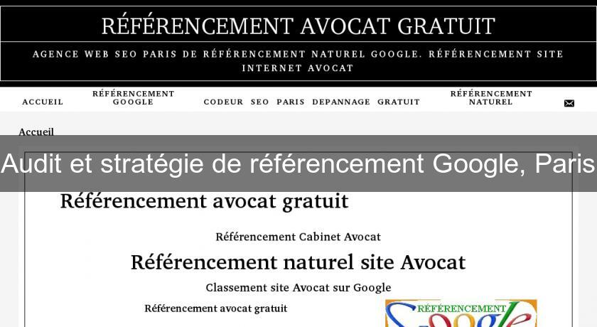 Audit et stratégie de référencement Google, Paris