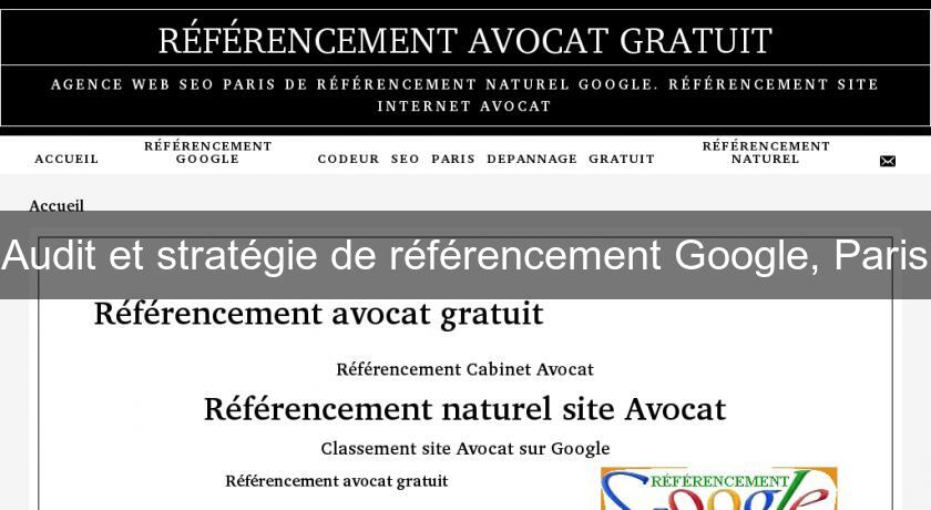 Audit et stratégie de référencement Google, Paris Audit et stratégie de référencement Google, Paris