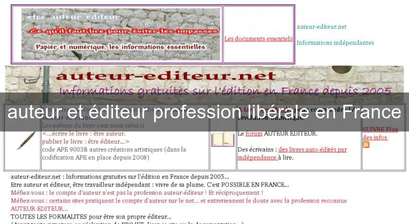 auteur et éditeur profession libérale en France