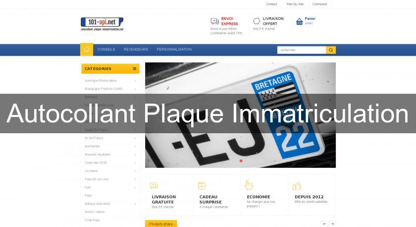 Autocollant Plaque Immatriculation