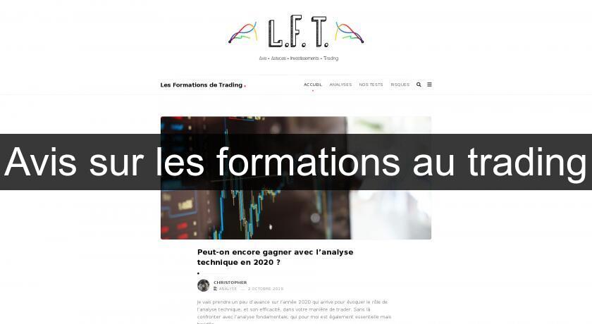 Avis sur les formations au trading Avis sur les formations au trading