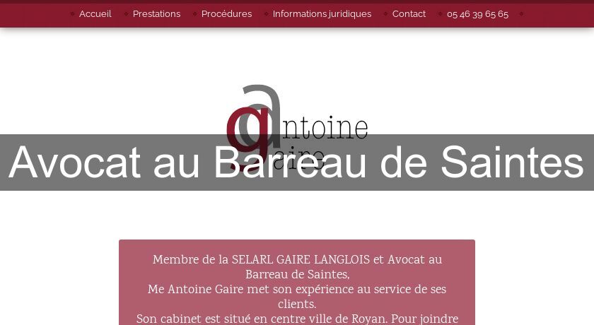 Avocat au Barreau de Saintes Avocat au Barreau de Saintes