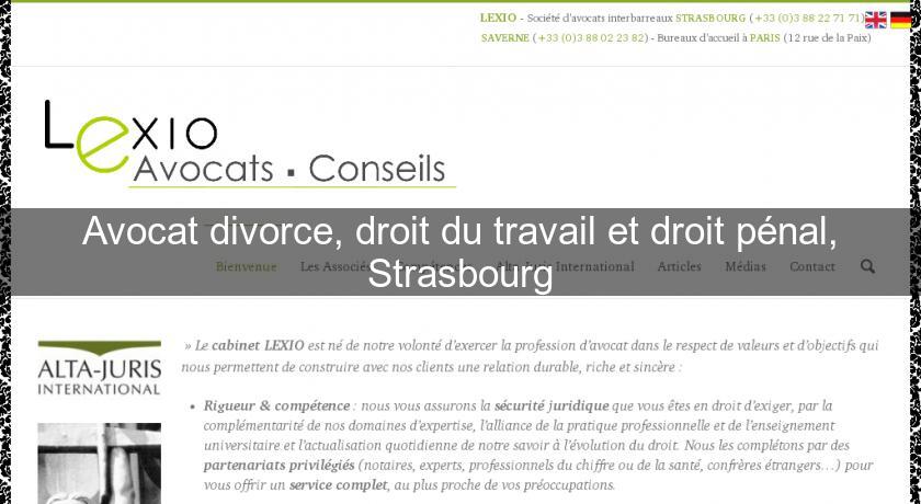 Avocat divorce, droit du travail et droit pénal, Strasbourg