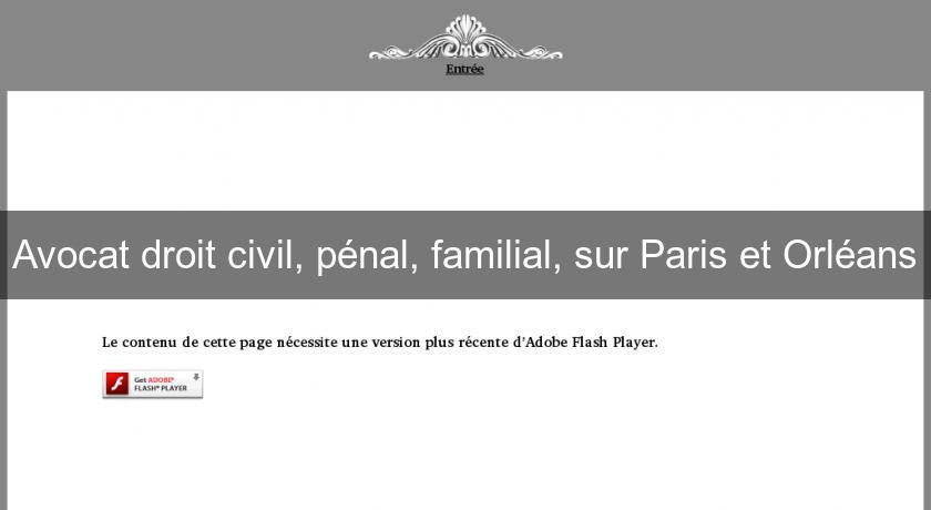 Avocat droit civil, pénal, familial, sur Paris et Orléans