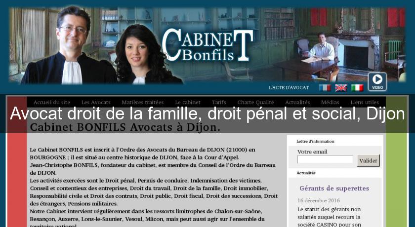 Avocat droit de la famille, droit pénal et social, Dijon