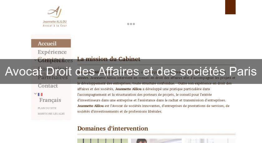 Avocat Droit des Affaires et des sociétés Paris