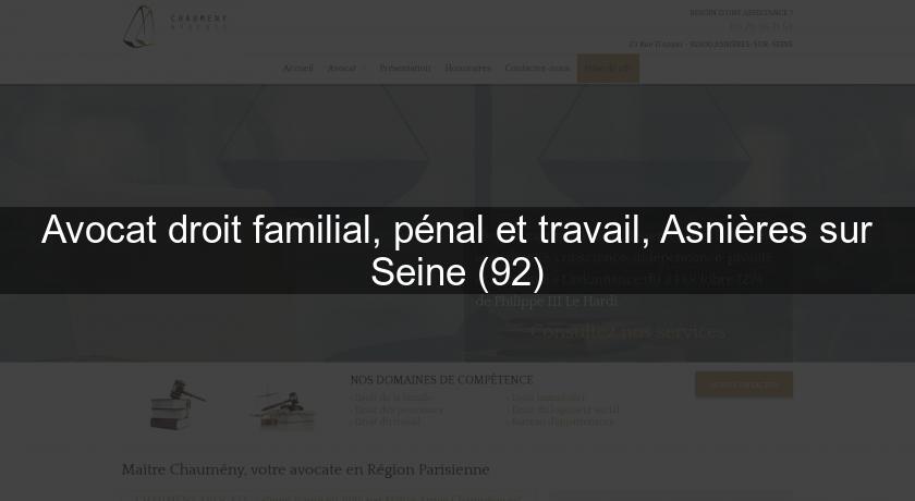 Avocat droit familial, pénal et travail, Asnières sur Seine (92)