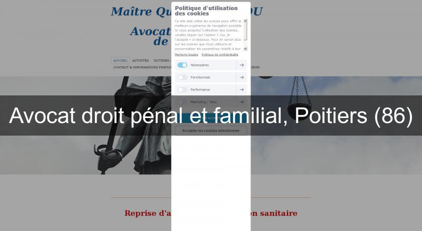 Avocat droit pénal et familial, Poitiers (86) Avocat droit pénal et familial, Poitiers (86)