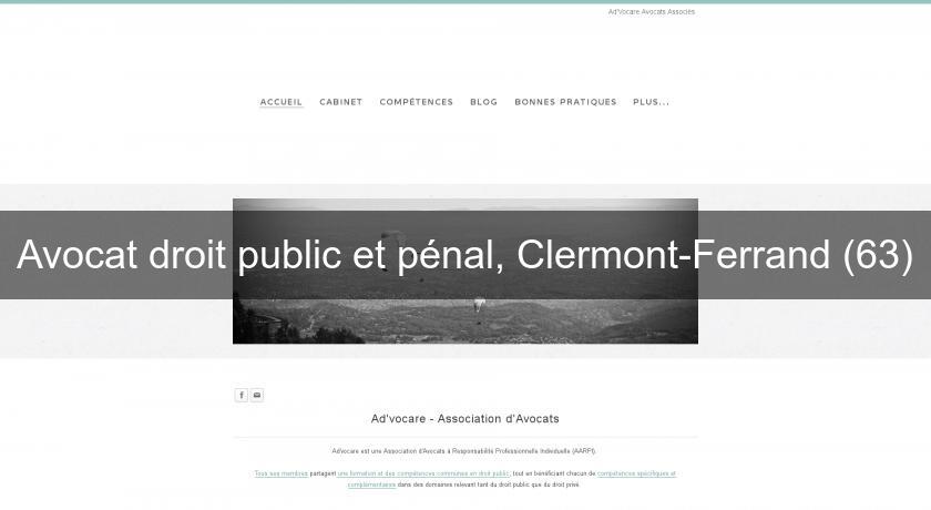Avocat droit public et pénal, Clermont-Ferrand (63)