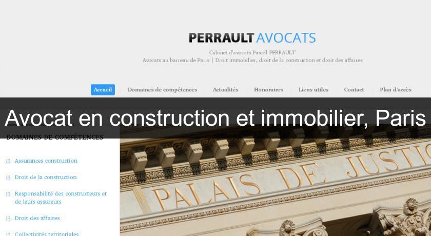 Avocat en construction et immobilier, Paris