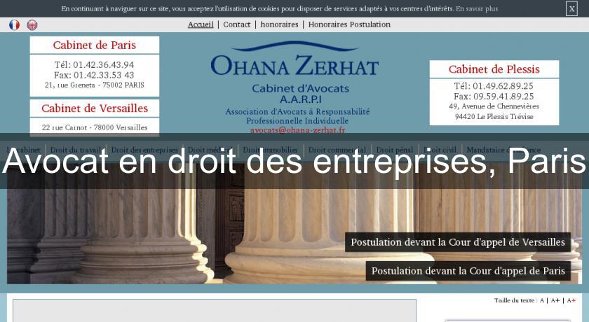 Avocat en droit des entreprises, Paris Avocat en droit des entreprises, Paris