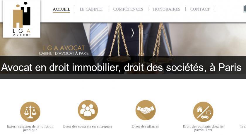 Avocat en droit immobilier, droit des sociétés, à Paris 