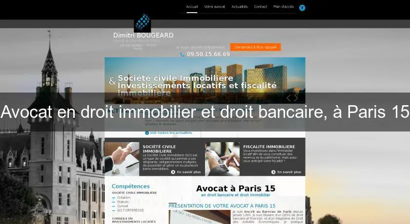 Avocat en droit immobilier et droit bancaire, à Paris 15