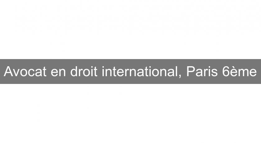 Avocat en droit international, Paris 6ème