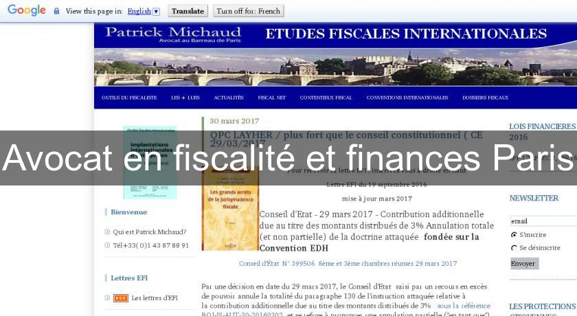 Avocat en fiscalité et finances Paris
