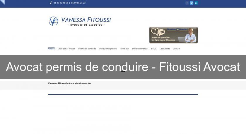 Avocat permis de conduire - Fitoussi Avocat