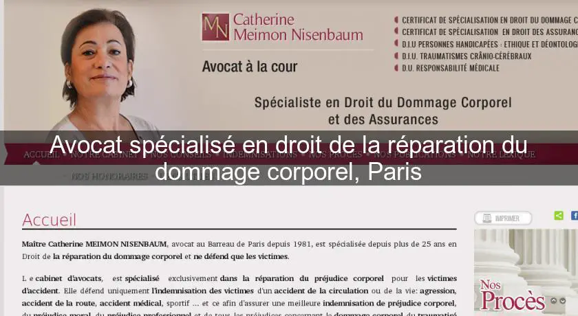 Avocat spécialisé en droit de la réparation du dommage corporel, Paris