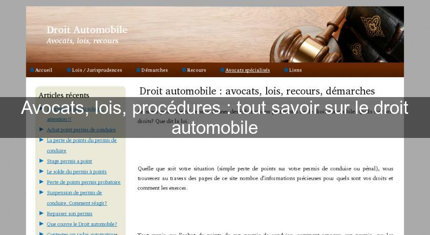 Avocats, lois, procédures : tout savoir sur le droit automobile