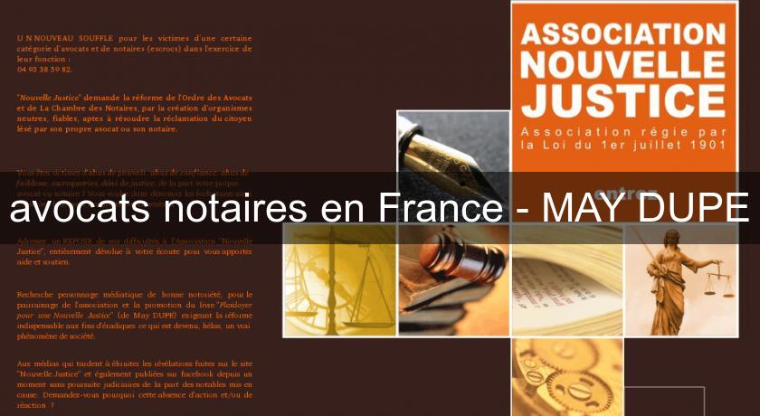 avocats notaires en France - MAY DUPE