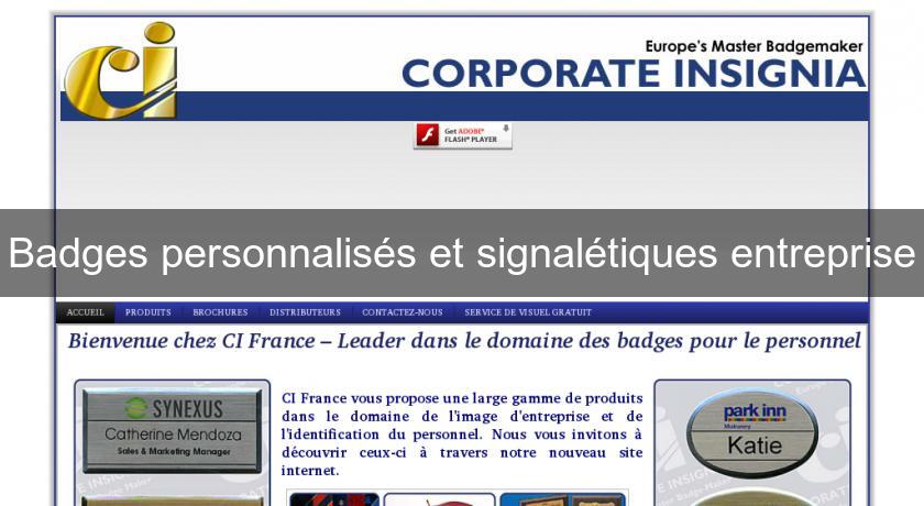 Badges personnalisés et signalétiques entreprise