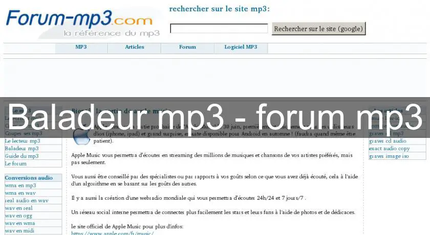 Baladeur mp3 - forum mp3