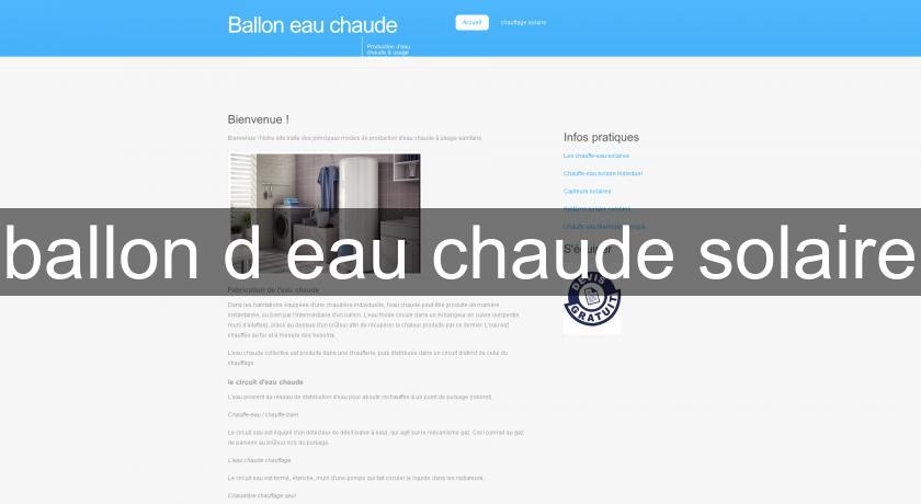 ballon d'eau chaude solaire ballon d'eau chaude solaire