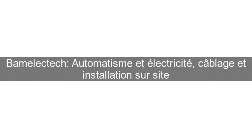 Bamelectech: Automatisme et électricité, câblage et installation sur site Bamelectech: Automatisme et électricité, câblage et installation sur site