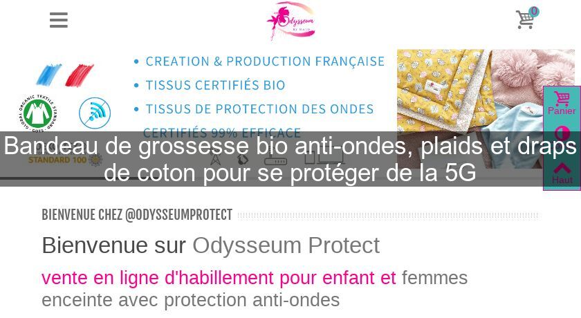 Bandeau de grossesse bio anti-ondes, plaids et draps de coton pour se protéger de la 5G Bandeau de grossesse bio anti-ondes, plaids et draps de coton pour se protéger de la 5G