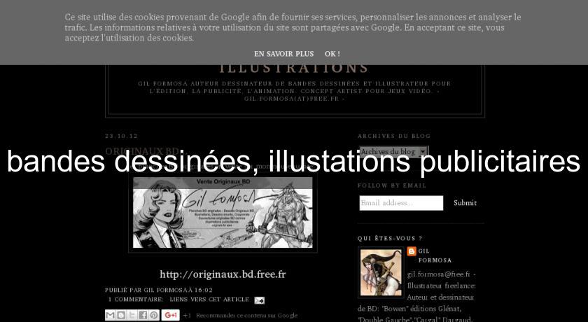 bandes dessinées, illustations publicitaires