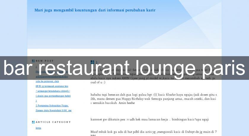 bar restaurant lounge paris