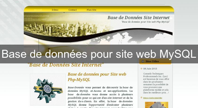 Base de données pour site web MySQL Base de données pour site web MySQL