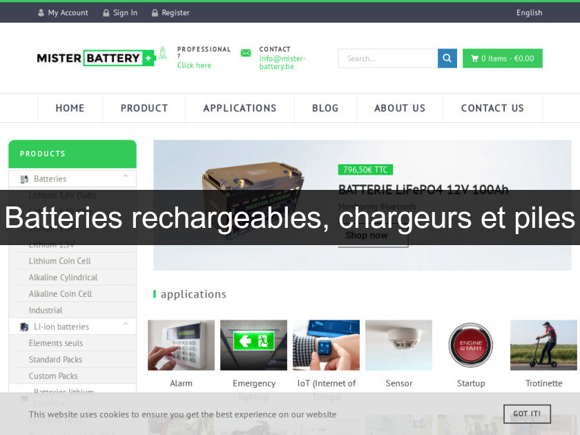 Batteries rechargeables, chargeurs et piles