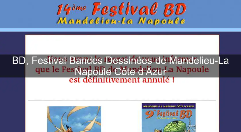 BD, Festival Bandes Dessinées de Mandelieu-La Napoule Côte d'Azur
