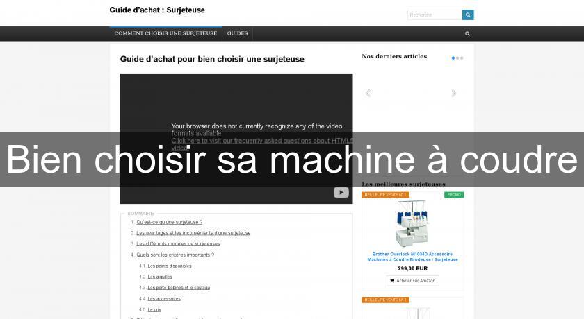 Bien choisir sa machine à coudre Bien choisir sa machine à coudre