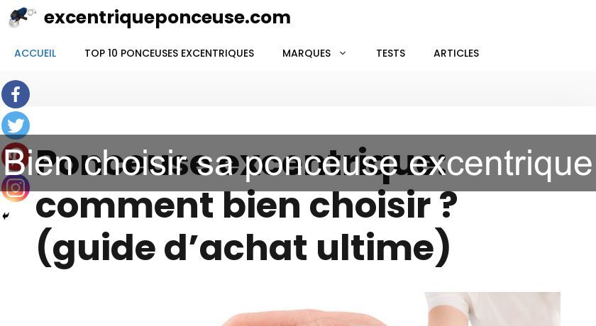 Bien choisir sa ponceuse excentrique