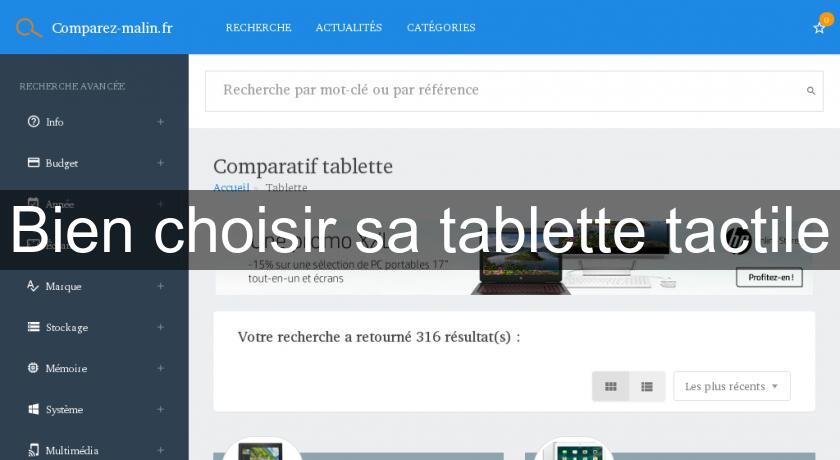 Bien choisir sa tablette tactile