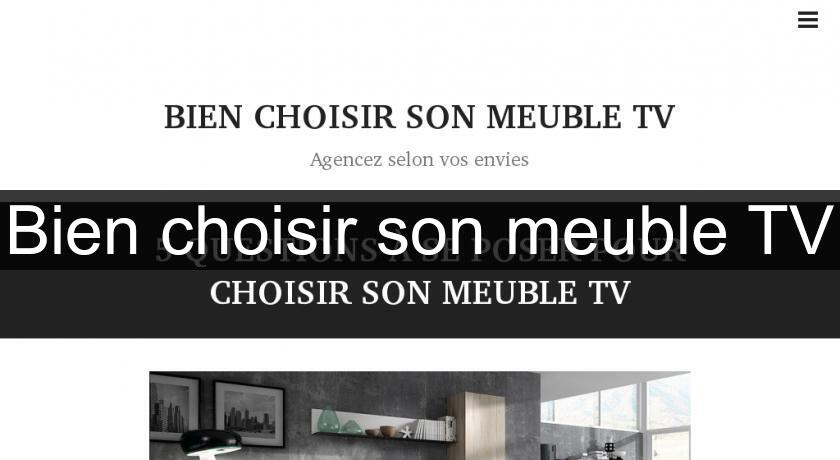 Bien choisir son meuble TV