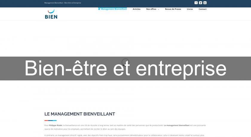 Bien-être et entreprise Bien-être et entreprise