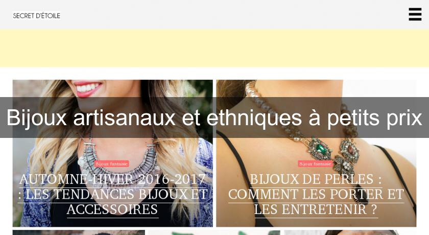 Bijoux artisanaux et ethniques à petits prix