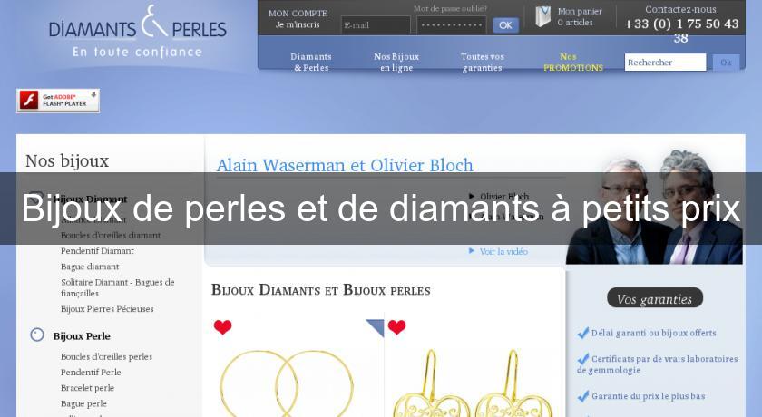 Bijoux de perles et de diamants à petits prix