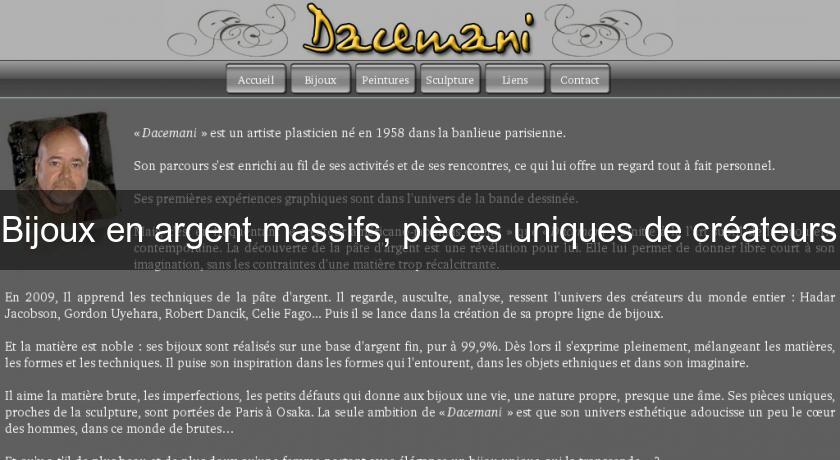 Bijoux en argent massifs, pièces uniques de créateurs Bijoux en argent massifs, pièces uniques de créateurs