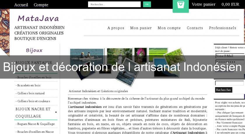 Bijoux et décoration de l'artisanat Indonésien