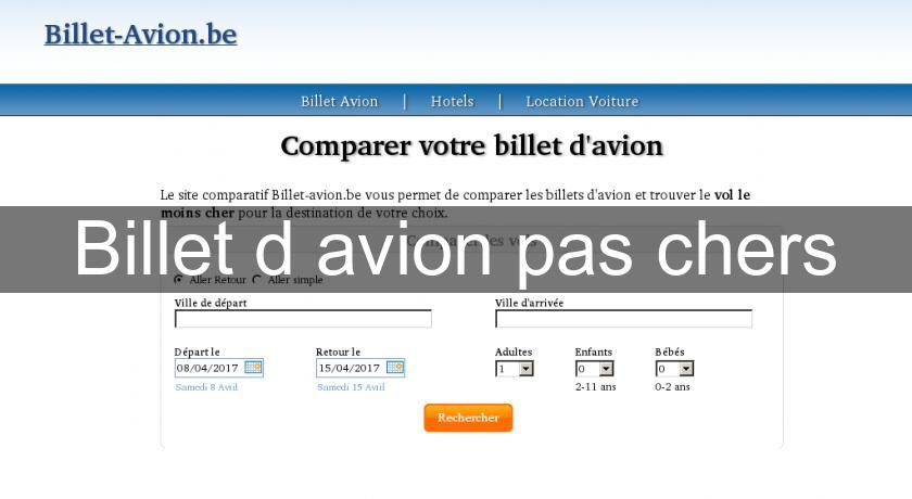 Billet d'avion pas chers