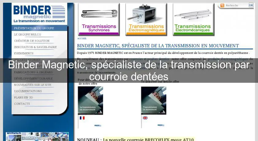 Binder Magnetic, spécialiste de la transmission par courroie dentées